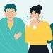 Illustration qui représente les différents symptômes de la grippe