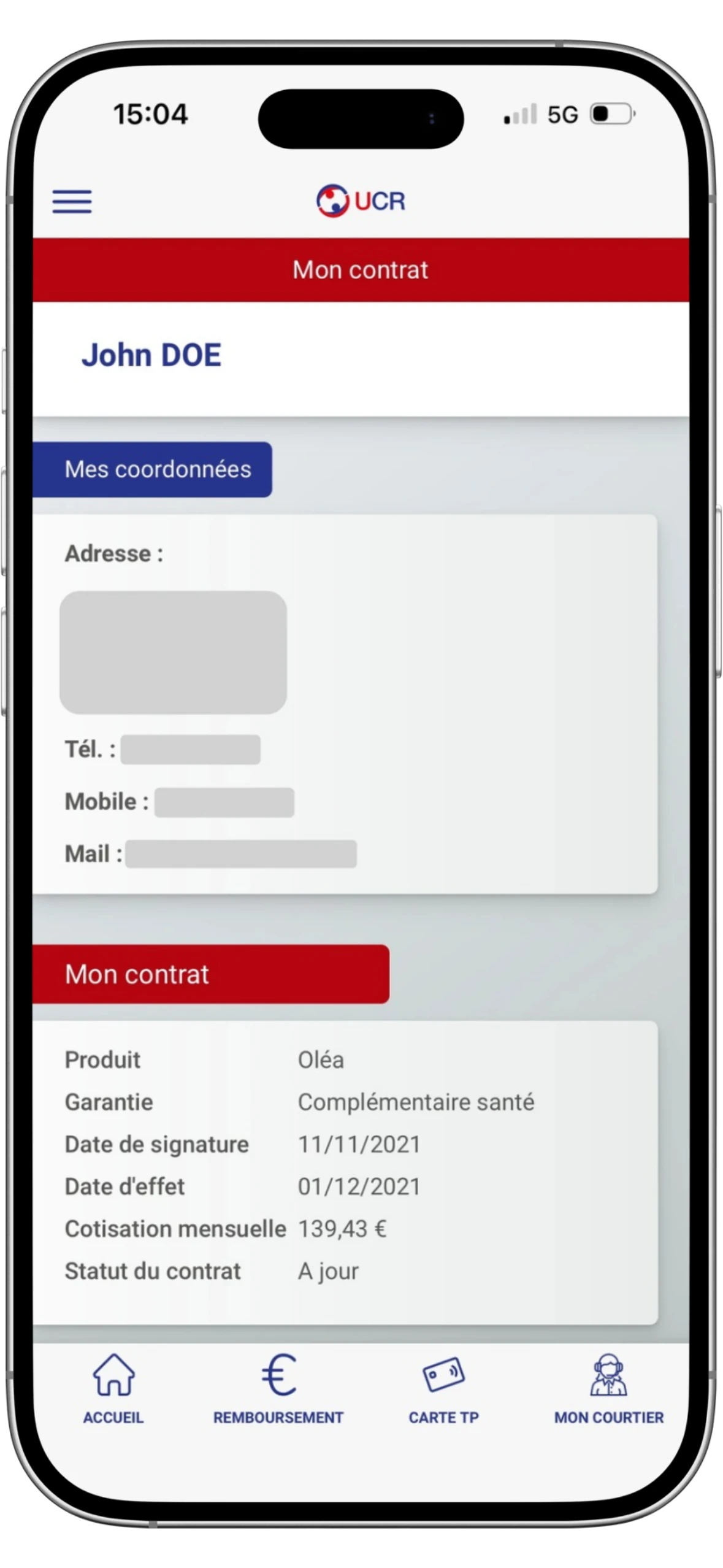 UCR Assurances mon contrat