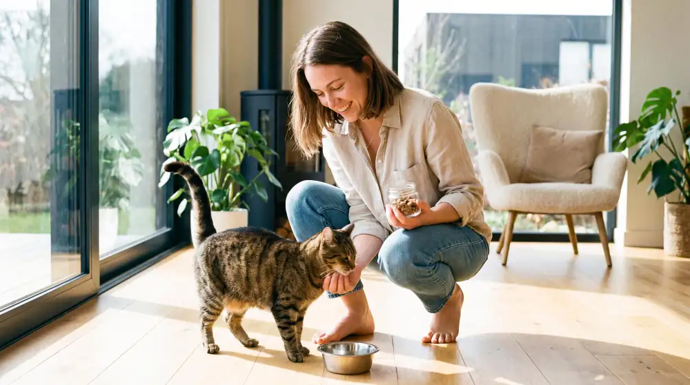 La garde de votre chat peut être effectuée par un cat-sitter qui viendra le nourrir et jouer avec.