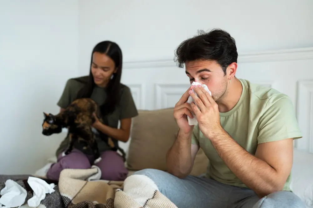 L'allergie aux chats déclenche des symptômes ORL; respiratoires et de la peau.