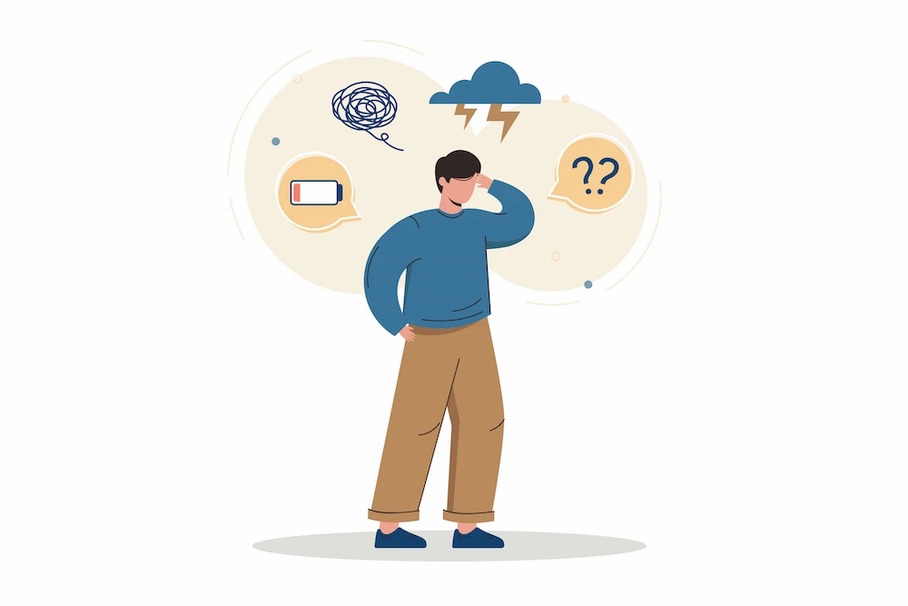 Illustration stress, anxiété, angoisse. 